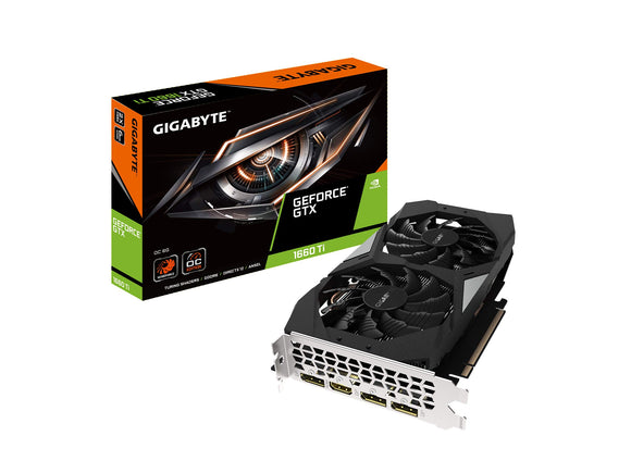 GIGABYTE GeForce GTX 1660 Ti OC 6G 192-bit GDDR6 DisplayPort 1.4 HDMI 2.0B with Windforce 2X Cooling System Graphic Cards- Gv-N166TOC-6GD