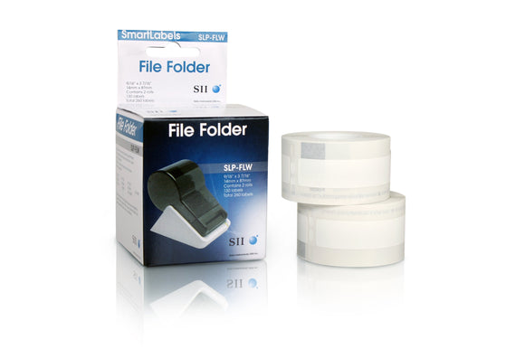 Seiko SLP-FLW Instruments White File Folder Labels for Smart Label Printers