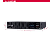 CyberPower PR2200RT2U Smart App Sinewave UPS System, 2200VA/2200W, 8 Outlets, 2U Rack/Tower