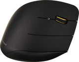 Evoluant Vertical Mouse C Series Wireless Right Hand Ergonomic Design Black/Chrome VMCRW, Clear