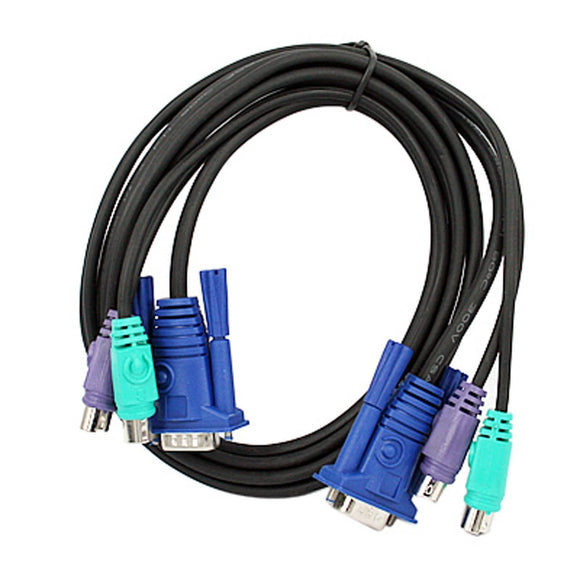 Cisco-Linksys KVM Switch Cable 3-in-1 PS2 Keyboar Mouse and VGA Male to Male
