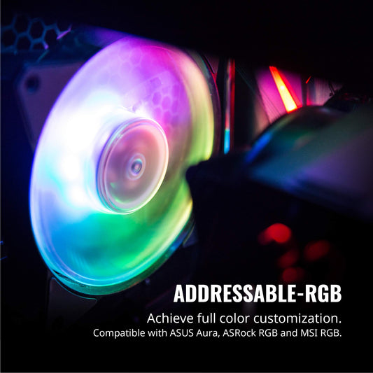 Cooler Master Master Fan MF120R Air Balance ARGB- 120mm Addressable ARGB Case Fan Computer Cases CPU Coolers and Radiators
