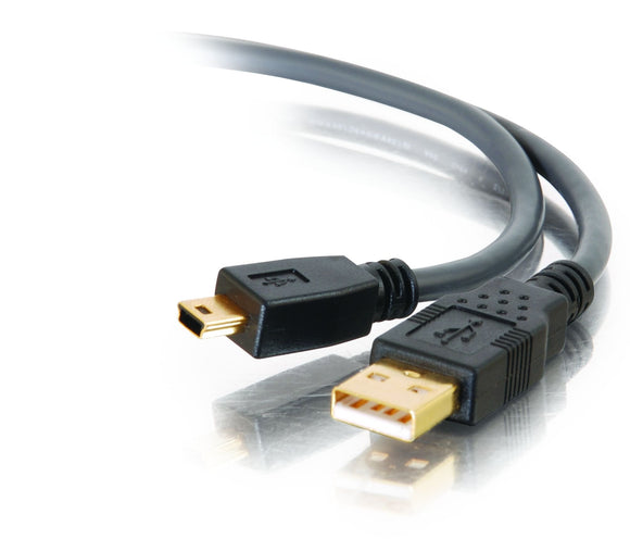 C2G 29651 USB Cable - Ultima USB 2.0 A to USB Mini-B Male Cable, Black (6.6 Feet, 2 Meters)