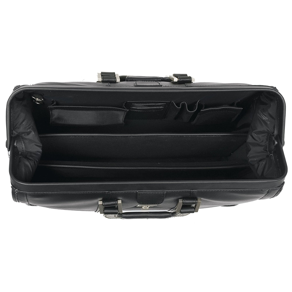 McKlein 83345 USA Morgan 17" Leather Litigator Laptop Briefcase Black