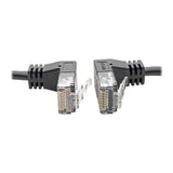 Tripp Lite Cat6 Gigabit Patch Cable Snagless Right-Angle UTP Slim, 1', Black (N201-SR1-BK)