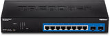 TRENDnet 10-Port Gigabit Web Smart Switch, 20 Gbps Switching Capacity, 8 x RJ-45 Ports, 2 x SFP, Slots, VLAN, QoS, LACP, IPv6 Support, Fanless, Rack Mountable, TEG-082WS