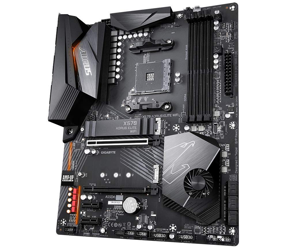 Gigabyte X570 AORUS Elite WiFi (AMD Ryzen 3000/X570/ATX/PCIe4.0/DDR4/Intel Dual Band 802.11AC WiFi/Front USB Type-C/RGB Fusion 2.0/M.2 Thermal Guard/Gaming Motherboard)