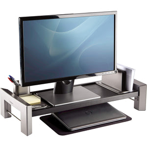 Fellowes Professional Series Flat Panel Workstation, Black/Silver