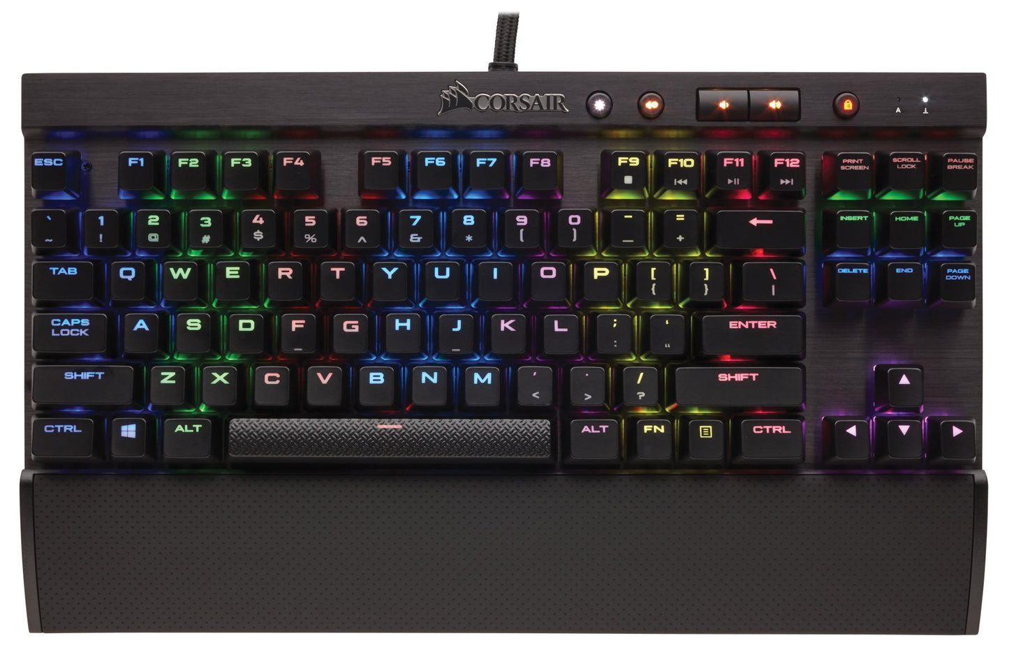 CORSAIR K65 RAPIDFIRE - RGB Backlit Mechanical Gaming Keyboard - USB Passthrough & Media Controls - Fastest & Linear - Cherry MX Speed
