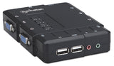 Manhattan 4-Port Compact KVM Switch USB Audio with Cables (151269)