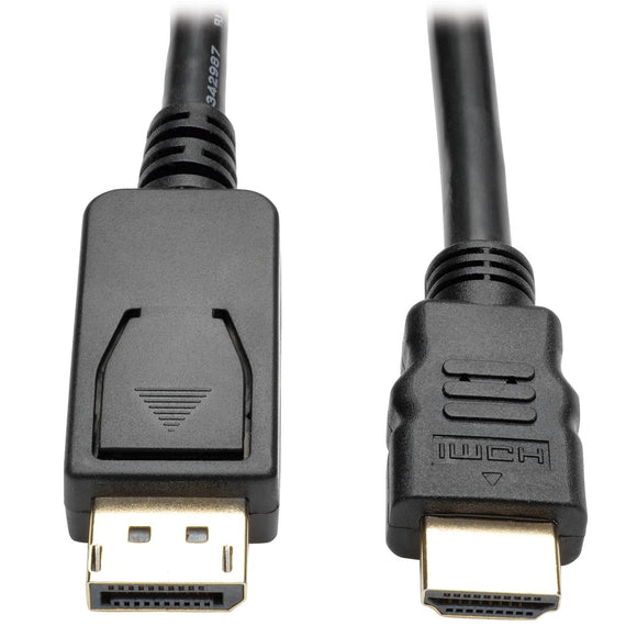 Tripp Lite P582-006-V2 DisplayPort-HD Adapter Cable, DP with Latches-HDMI (M/M), UHD 4K X 2K/1080p, 6', Black