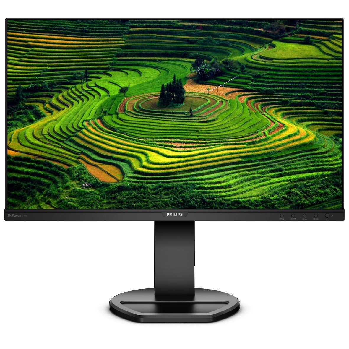 Philips 241B8QJEB 24" Frameless Monitor, Full HD 1080P, IPS Panel, HDMI/DisplayPort/DVI-D/VGA, USB 3.0 hub, Built-in Speakers, VESA, Ergonomic Stand, TCO Edge