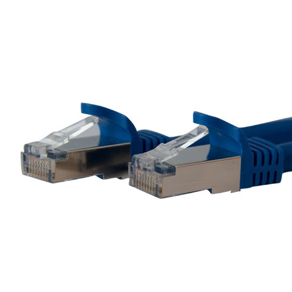 StarTech.com Cat6a Ethernet Cable - 1 ft Network Patch Cable - Blue - Shielded (STP) - Molded Cat 5 Network Cable - Cat 6a Ethernet Cord - 1ft (C6ASPAT1BL)
