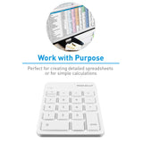 Macally Wireless Bluetooth Numeric Keypad Keyboard for Laptop, Apple Mac iMac MacBook Pro/Air, iPad Windows PC, Tablet, or Desktop Computer Rechargeable 18 Key Slim Number Pad Numerical Numpad - White