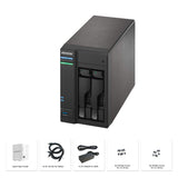 ASUSTOR AS6302T, 2 Bay NAS (Diskless) Intel Celeron Dual-Core 2.0GHz Processor, 2GB DDR3L RAM