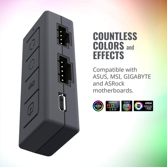 Cooler Master MFX-ACBN-NNUNN-R1 ARGB Small LED Small Controller for Fans and Coolers 6 Preset Modes Thermal Detection Mode