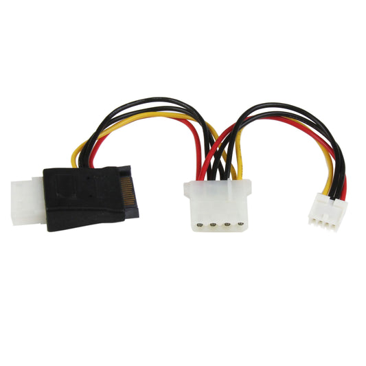 StarTech.com LP4 to SATA Power Cable Adapter with Floppy Power - Power adapter - SATA power (M) to 4 pin internal power, 4 pin mini-power connector (F) - black - LP4SATAFMD