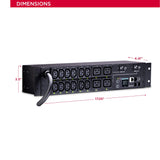 CyberPower PDU81008 Switched Metered-by-Outlet PDU, 200-240V/30A, 16 Outlets, 2U Rackmount