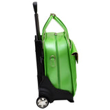 McKlein 96611 USA Lakewood 15" Leather Fly-Through Checkpoint-Friendly Patented Detachable -Wheeled Ladies' Laptop Briefcase Green