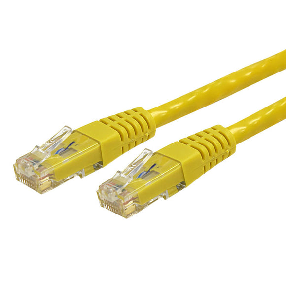 Cat6 Ethernet Cable - 6 ft - Yellow - Patch Cable - Molded Cat6 Cable - Short Network Cable - Ethernet Cord - Cat 6 Cable - 6ft