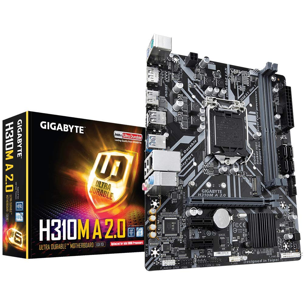 GIGABYTE H310M A 2.0 (LGA1151/ Intel/ H310/ Micro ATX/ DDR4/ HDMI 1.4/ M.2/ Motherboard)