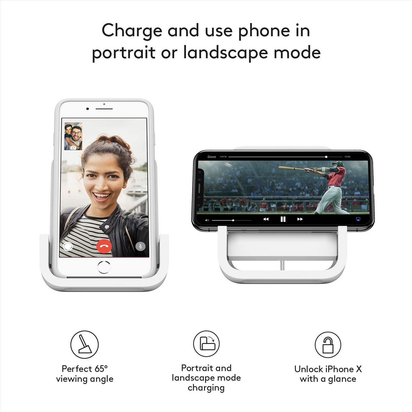 Refurbished Logitech Powered Wireless Charging Stand for iPhone 8, 8 Plus, X, XS, XS Max and XR