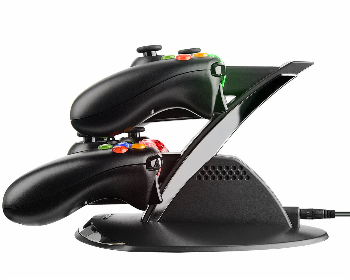 PDP Energizer Xbox 360 Power & Play Controller Charger with Rechargeable Battery Pack for Two Wireless Controllers Charging Station, 037-011-NA