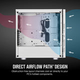 Corsair 275R Airflow Tempered Glass Mid-Tower Gaming Case, White