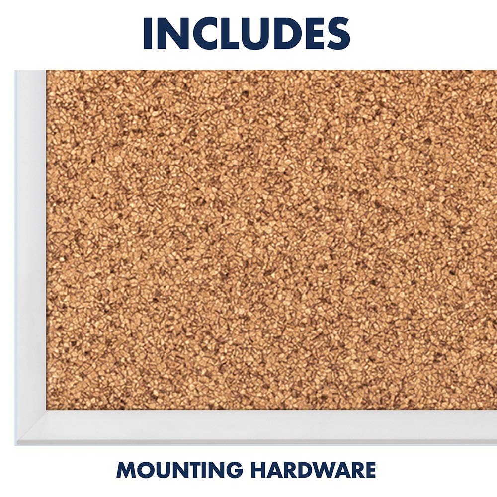 Quartet Cork Board, Bulletin Board, 3' x 2', Corkboard, Aluminum Frame (2303)