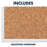 Quartet Cork Board, Bulletin Board, 3' x 2', Corkboard, Aluminum Frame (2303)
