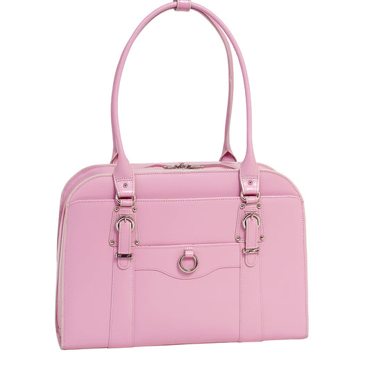 McKlein 96529 USA Hillside 14" Leather Ladies' Laptop Briefcase Pink