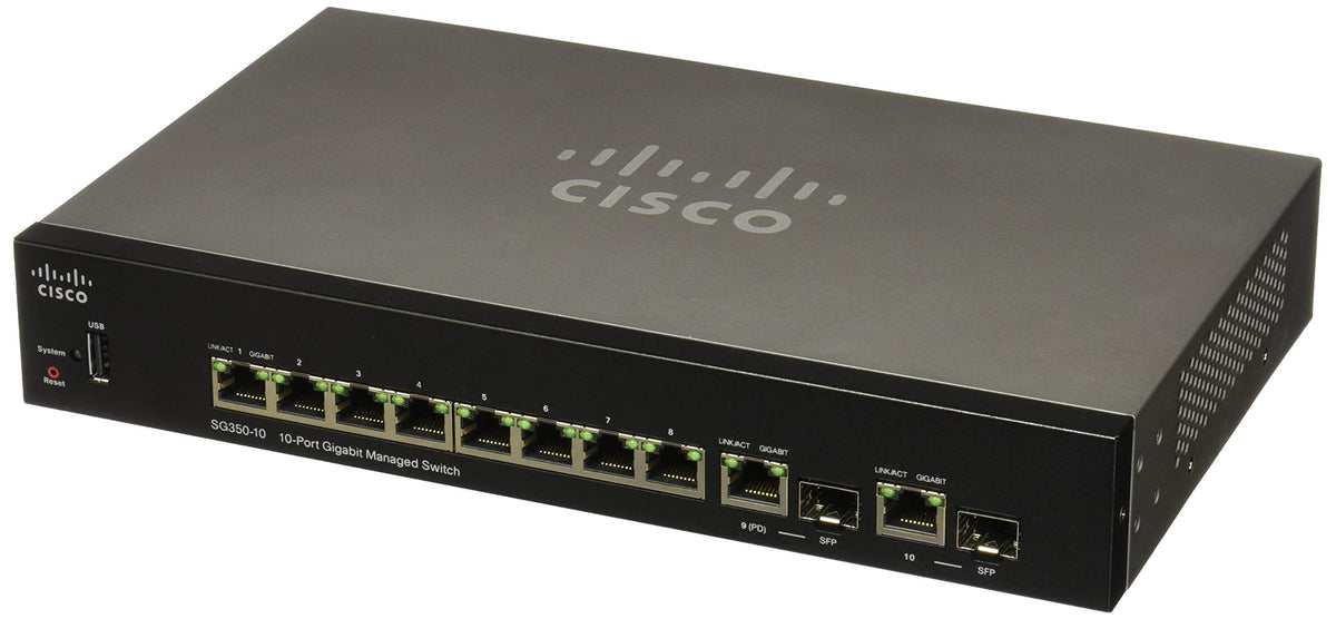 CISCO SYSTEMS Sg350 10-Port Gigabit Managed Switch (SG35010K9NA)