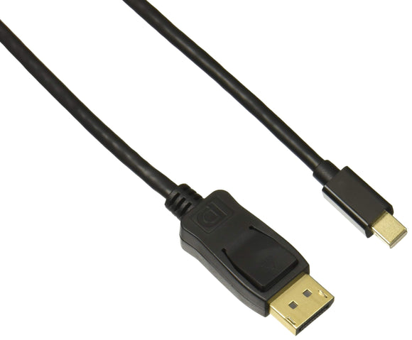Rocstor Y10C165-B1 Premium 6ft (2m) Mini DisplayPort 1.2v to DisplayPort Cable M/M - Supports 4Kx2K Resolution at 60Hz - Mini DP to DP Cable, Black