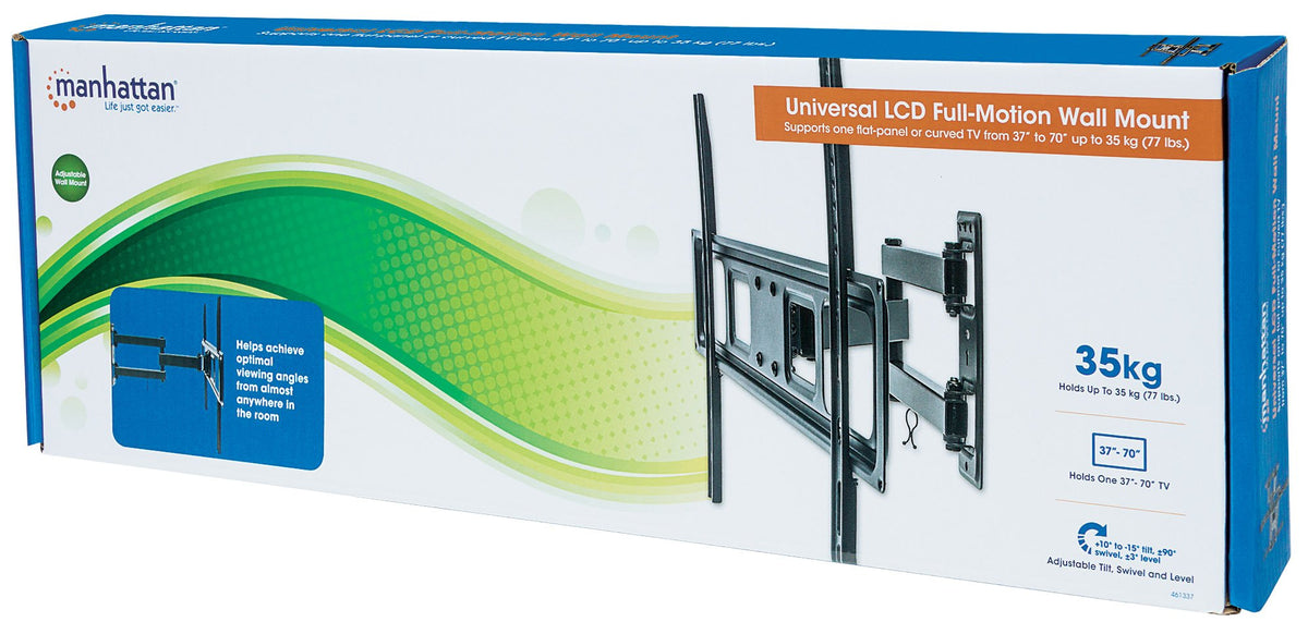 Manhattan Universal Basic LCD Full Motion Wall Mount Black 461337