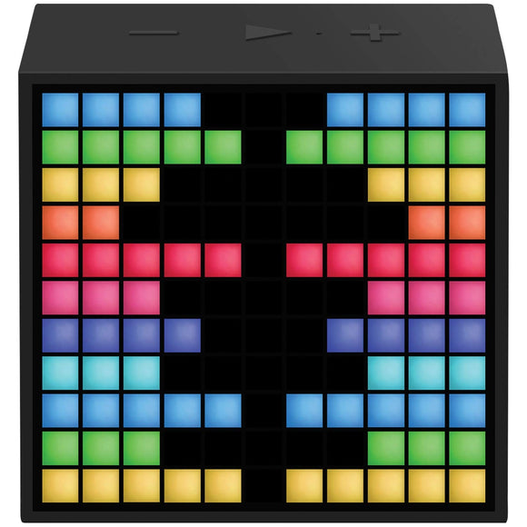 Divoom TIMEBOXBLACK Timebox Mini Portable Sleep-Aid Smart Alarm Clock with APP Programmable Pixel LED Bluetooth Speaker