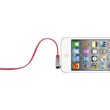 3ft Stereo Audio Cable Chrome 3.5mm Abs Flat Straight Nickel Red