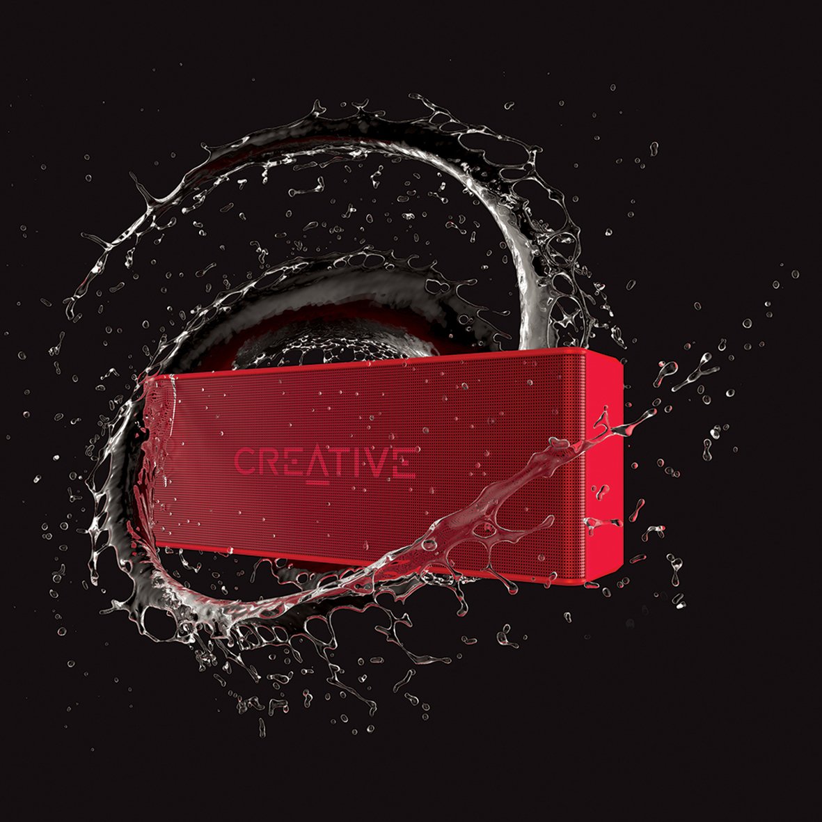 Creative MUVO 2 Portable Water-resistant Bluetooth Speaker with Built-in MP3 Player (Black)