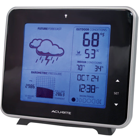 AcuRite 13230 Weather Station with Temperature, Humidity, Moon Phase, Barometric Pressure, Intelli-Time Clock