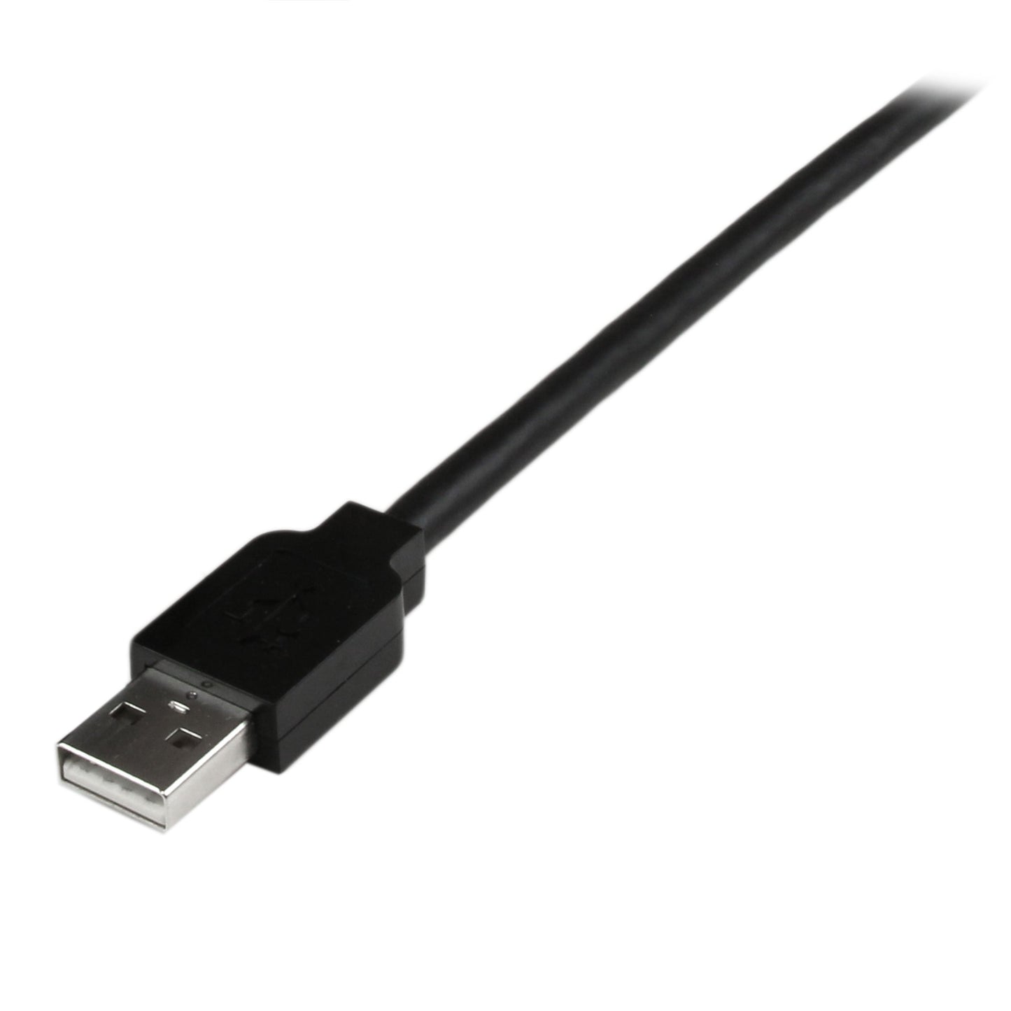 STARTECH 15m USB 2.0 Active Cable with 4 Port Hub, Long USB Cable with 4 Port USB Hub, USB A (M) to 4X USB A (F), 15m, 50 ft Black