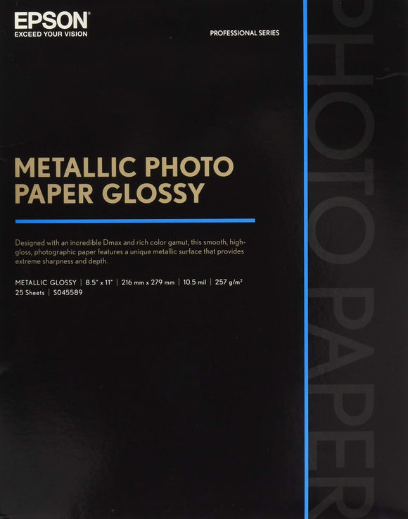 Epson S045589 Professional Series Metallic Photo Paper Glossy, 25 Sheets, 8.5x11 inch