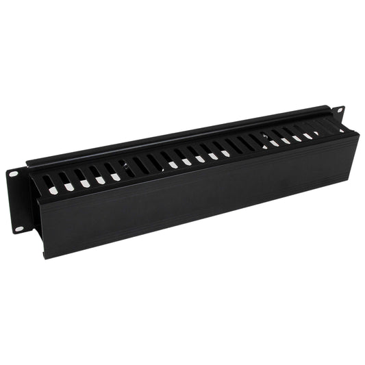 StarTech.com Horizontal 2U Server Rack Cable Management Finger Duct w/Cover - 19" Network Rack Wire Duct Raceway Panel - Slotted Wire Duct (CMDUCT2U)