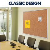 Quartet Cork Board, Bulletin Board, 3' x 2', Corkboard, Aluminum Frame (2303)