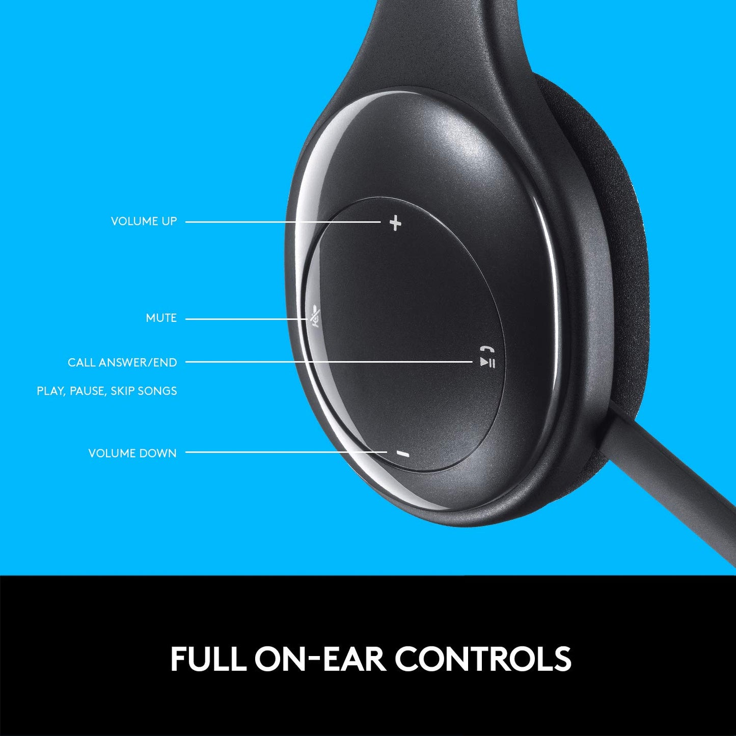 Logitech H800 Bluetooth Wireless Headset with Mic for PC, Tablets and Smartphones