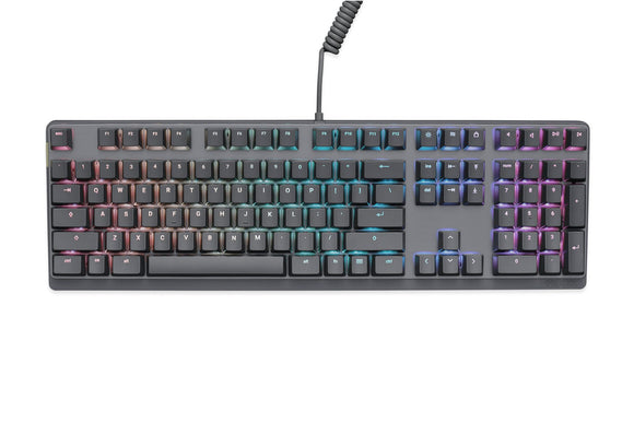Mionix Wei PC and Mac RGB Mechanical Keyboard Silent-Great for Esports Made for Gamers and Artists-Quite Cherry Mx Red Switches-Durable USB Metal Keyboard Black/Grey-Replaceable Keycaps Pink/Red, Yellow, Blue/Turquise