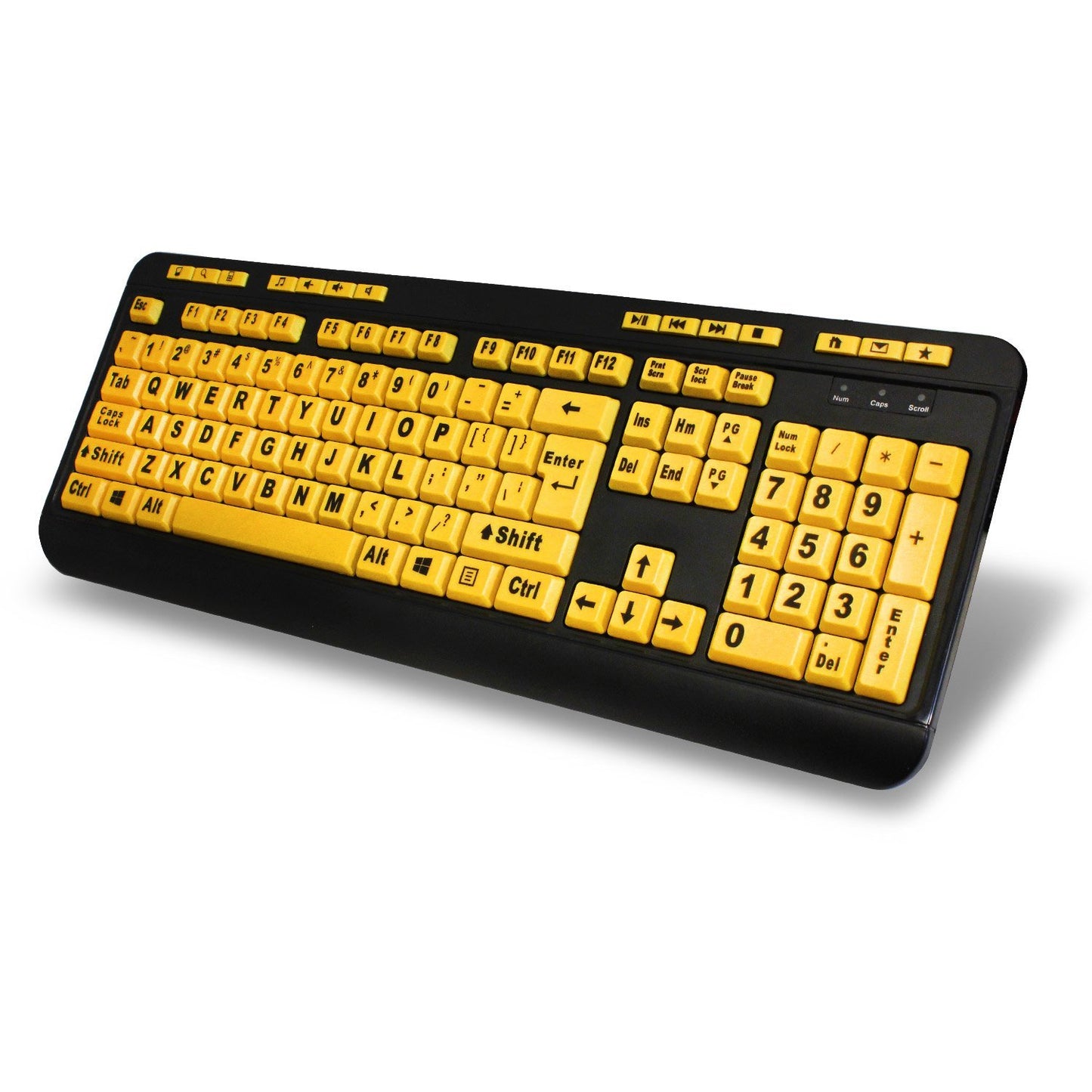 Adesso AKB-132UY - Luminous 4 X Large Print Multimedia Desktop USB Keyboard