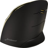 Evoluant Vertical Mouse C Series Wireless Right Hand Ergonomic Design Black/Chrome VMCRW, Clear