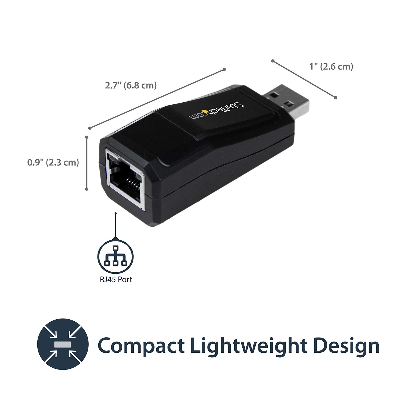 StarTech.com USB 3.0 to Gigabit Ethernet NIC Network Adapter - 10/100/100 Mbps Network Adapter - USB to Ethernet LAN Adapter - USB to RJ45 (USB31000NDS)