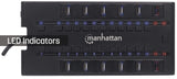 Manhattan Products 28-Port MondoHub II - Adds 24 USB 2.0 Ports and 4 USB 3.0 Ports to Any Computer, Included 5 V / 4 A AC Power Adapter, Push Button Activation per Port