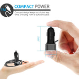 Press Play Single-Port Fixed Cable USB-c Car Charger - Black