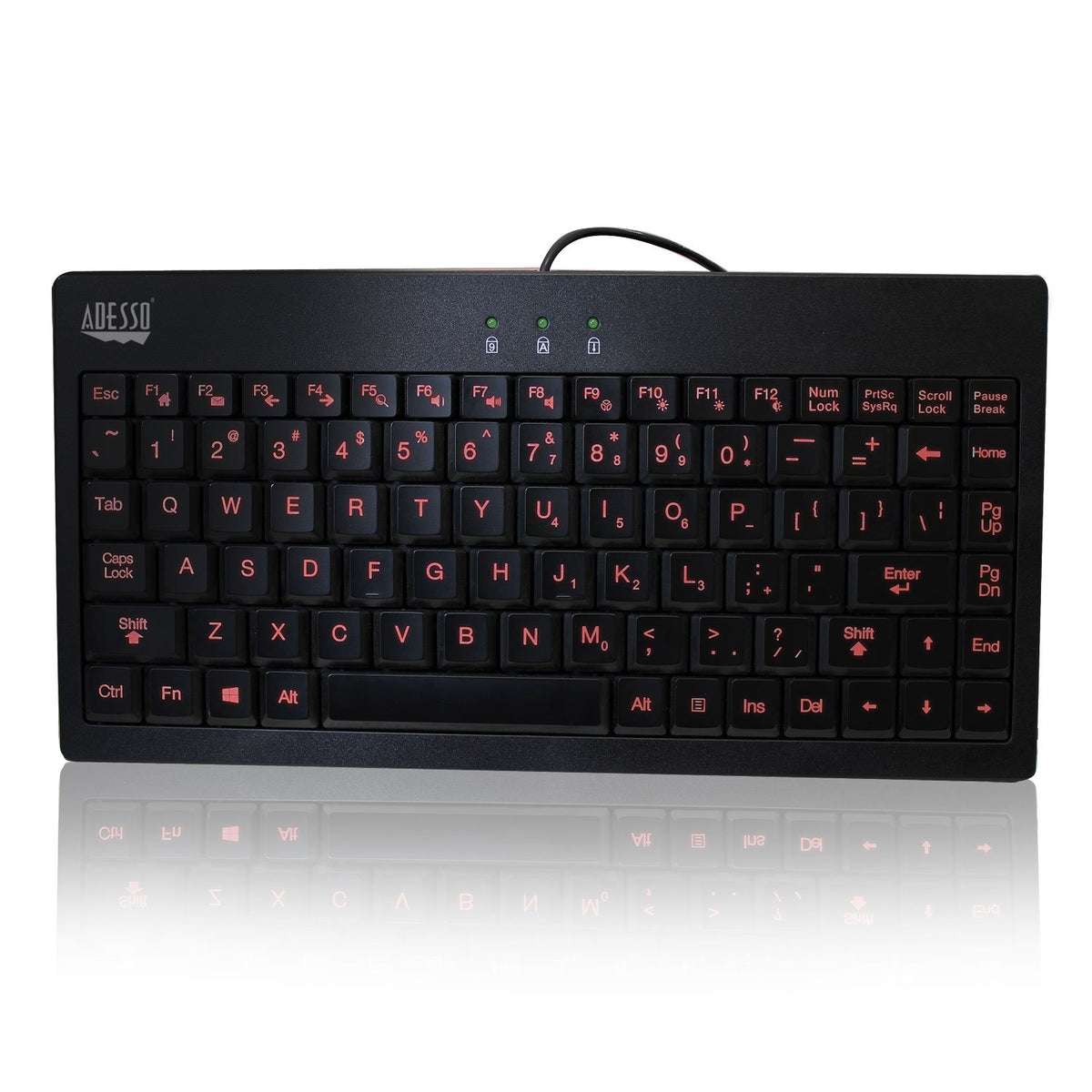 Adesso AKB-110EB - SlimTouch 110 3-Color Illuminated Mini Keyboard